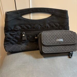 Vera Bradley Black Quilted Women's Bag Set (RFID lining in small)
